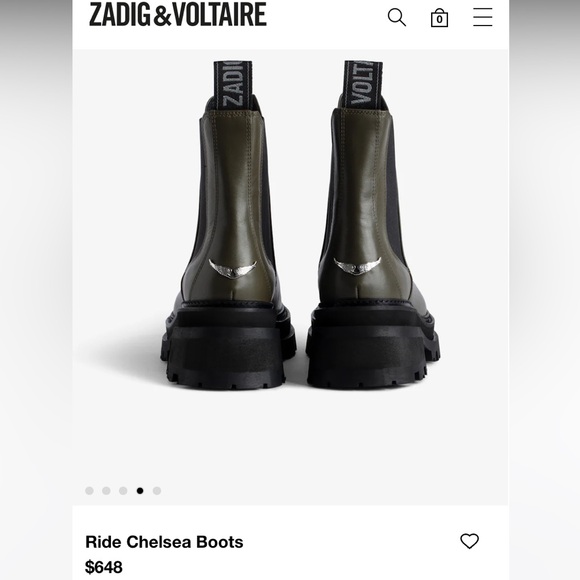 NWT Zadig and & Voltaire Ride Semy Shiny Chelsea Platform Boots Silver Wings - Picture 2 of 15